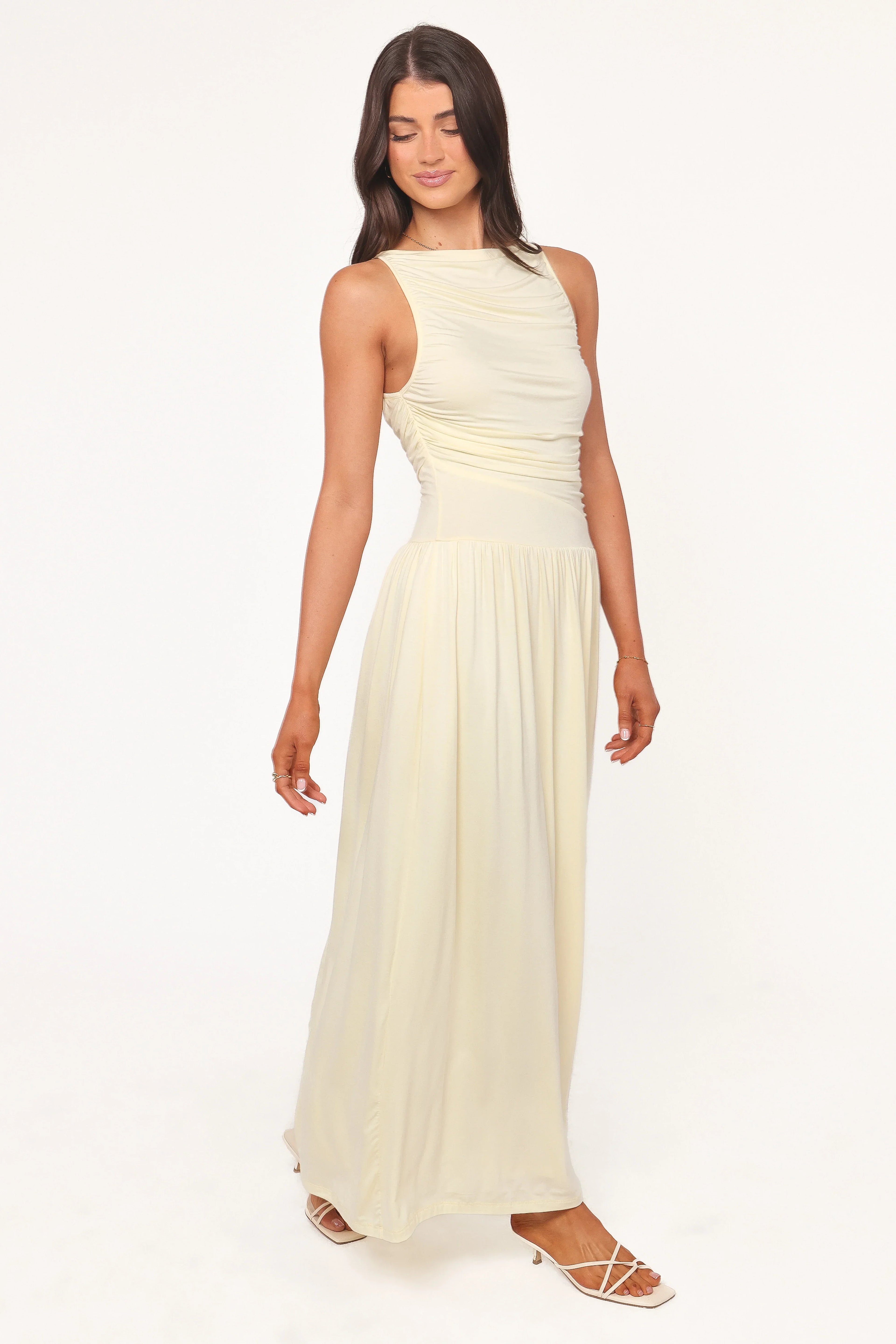 Robe longue Shirley - Jaune beurre
