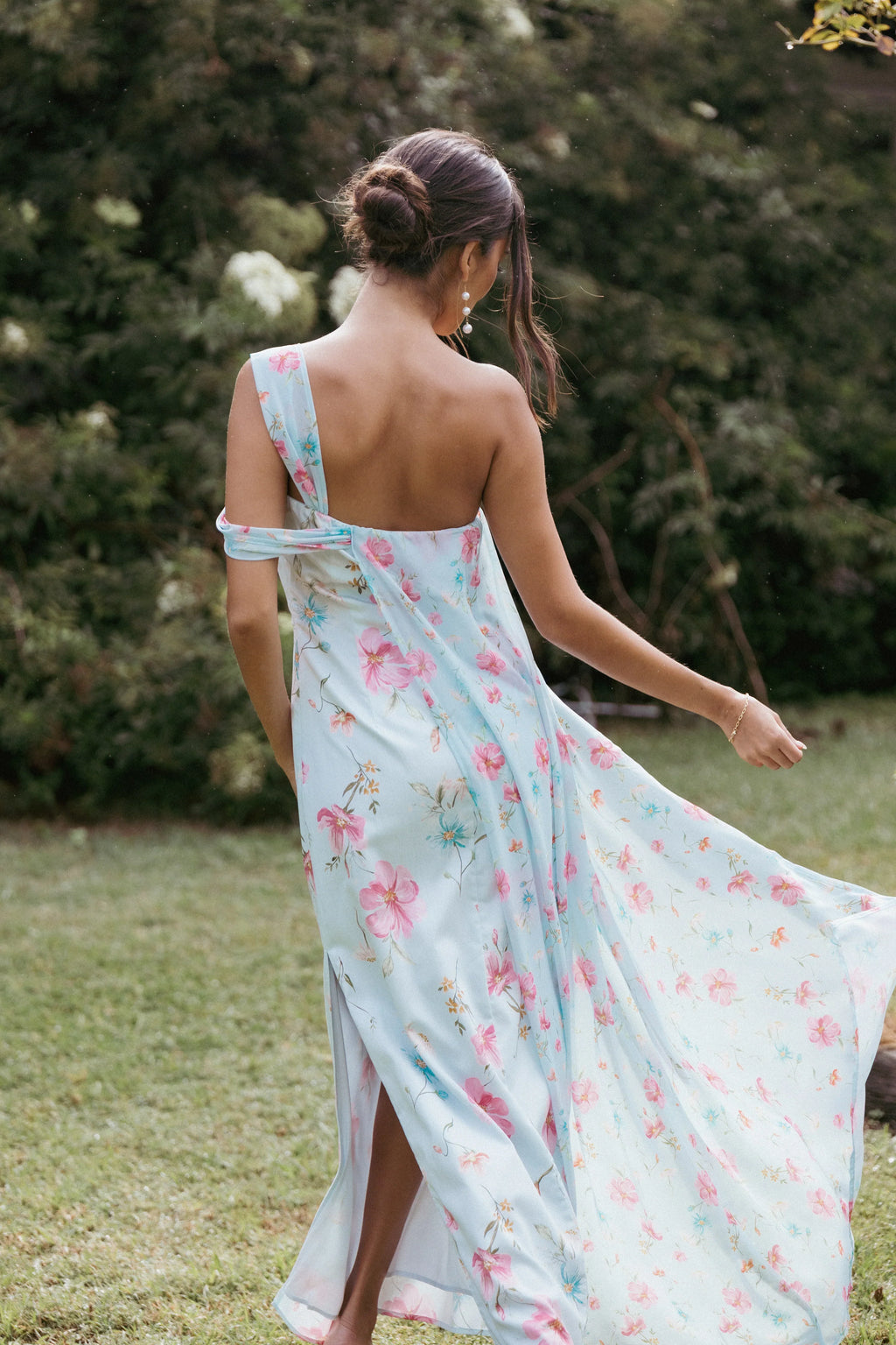 Robe longue Eloisa – Imprimé floral bleu