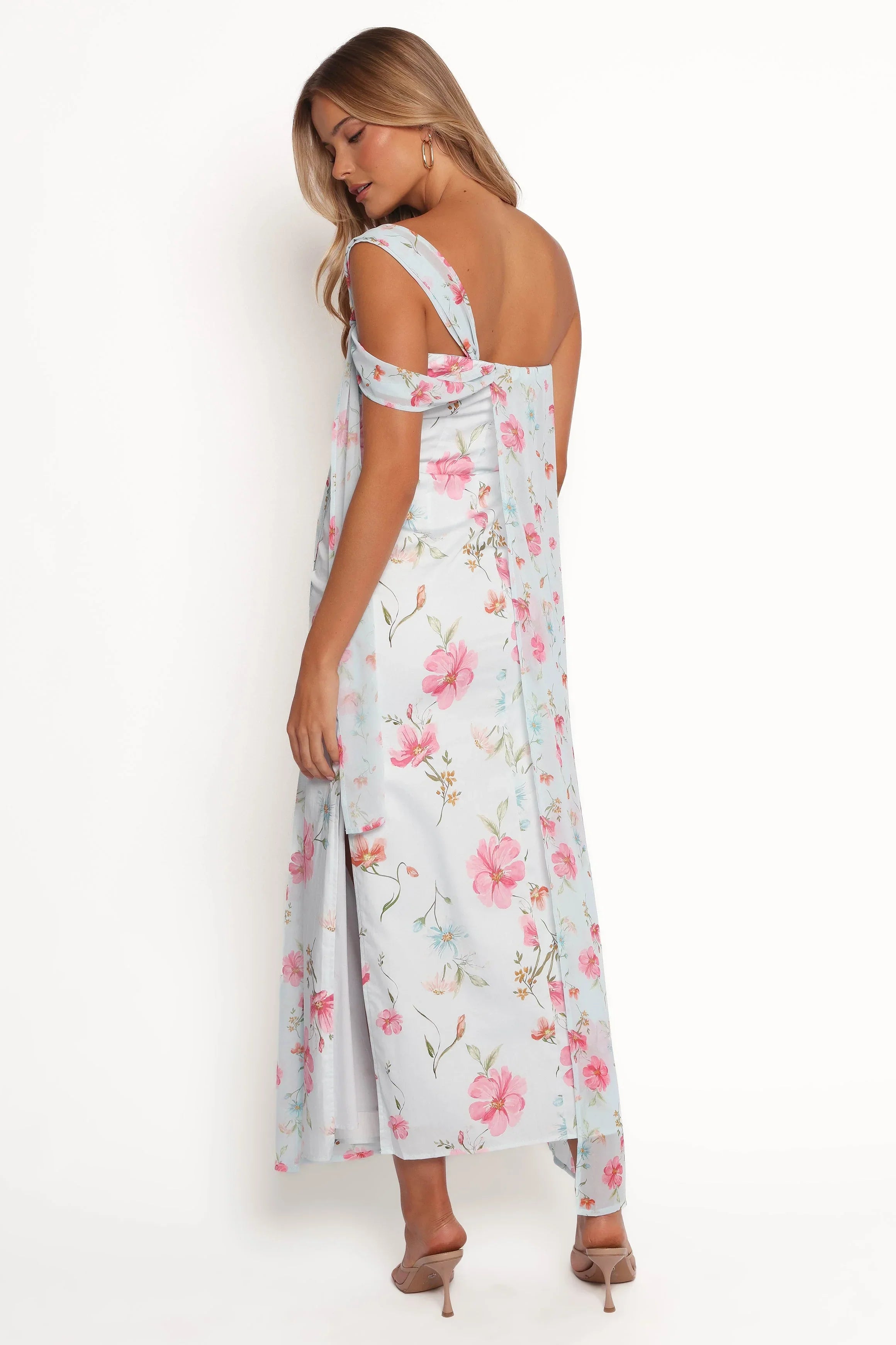 Robe longue Eloisa – Imprimé floral bleu