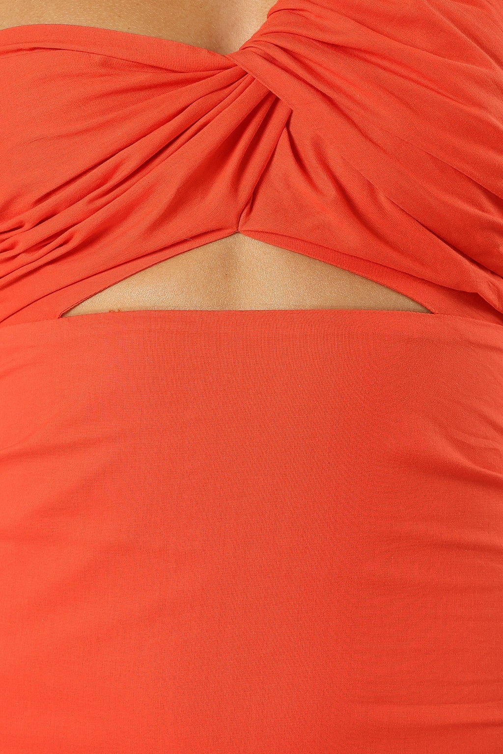 Robe longue asymétrique Luna - Tangerine
