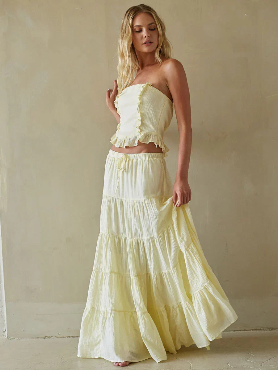 Simona Ruffle Tube Top