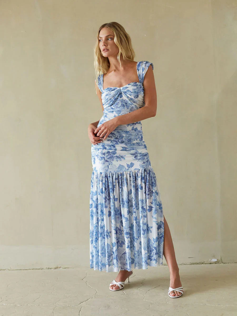 Robe longue froncée Tahlia