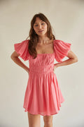 Santal Puff Sleeve Babydoll Mini Dress