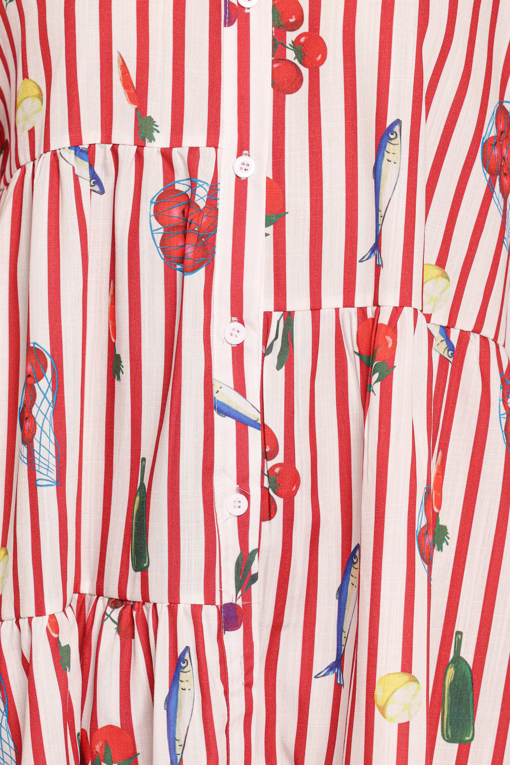 Peachy Mini Dress - Red Picnic Stripe