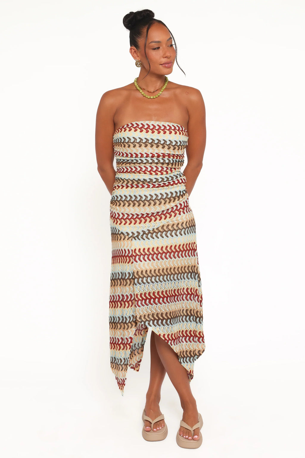 Robe midi Navia - Rayures multicolores