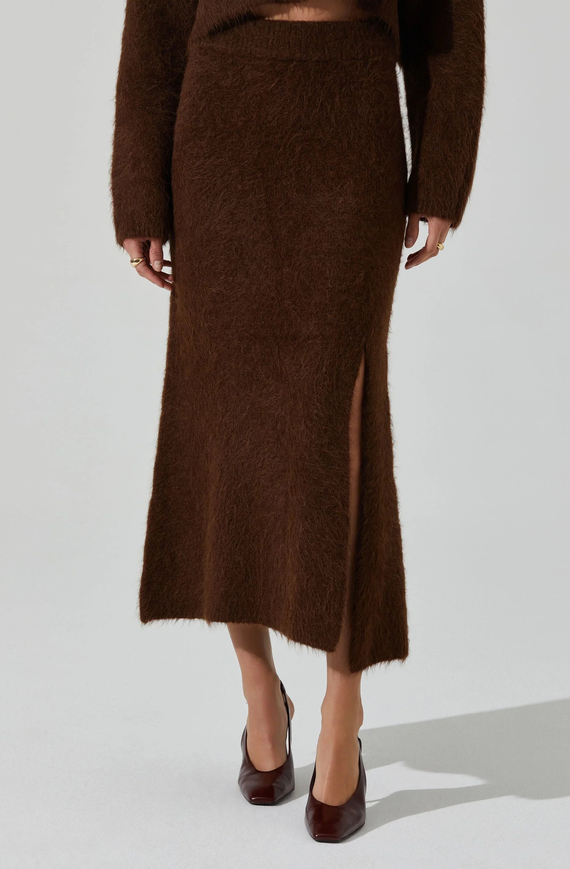 Sinisa Brushed Wool Midi Skirt