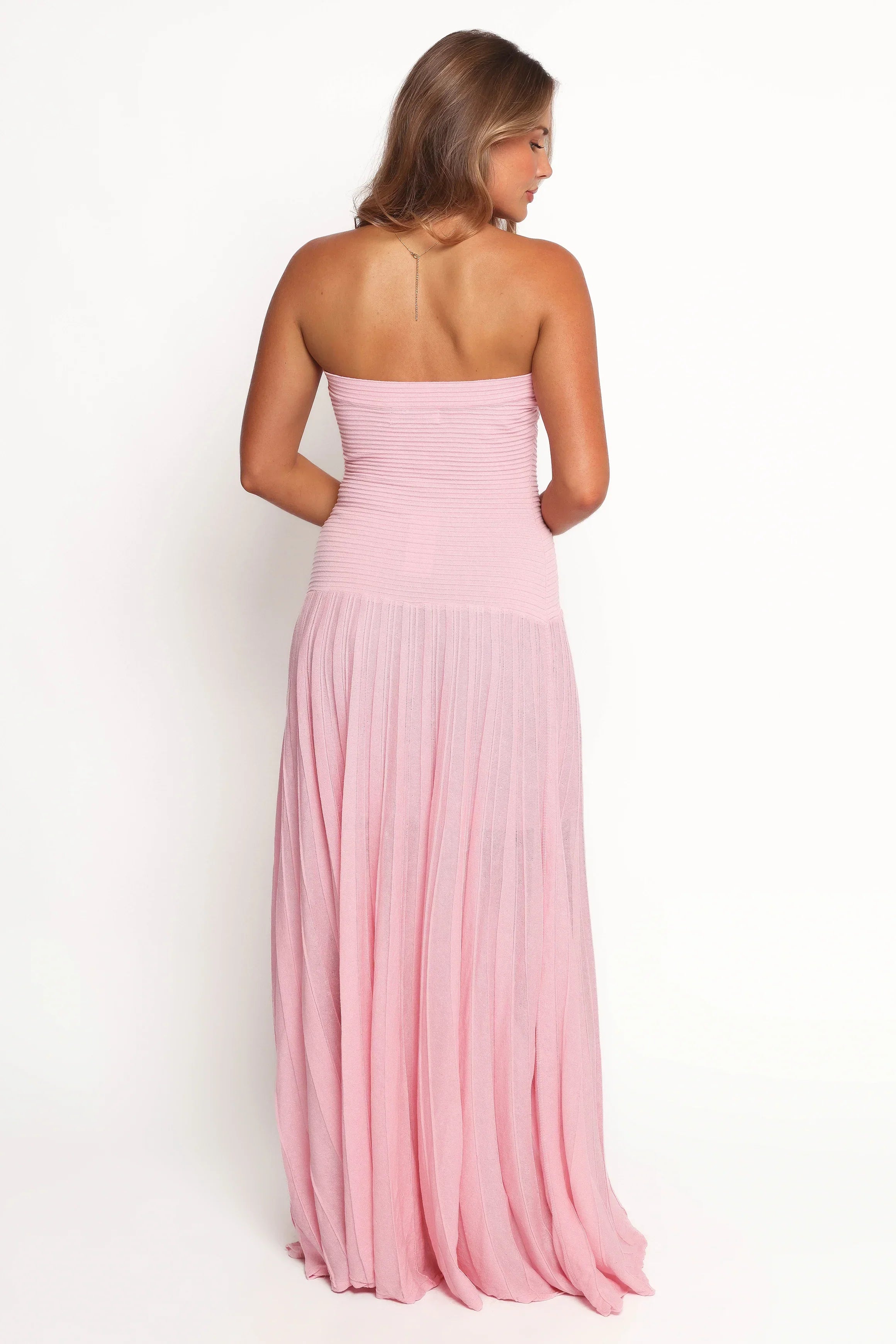 Robe longue sans bretelles Cadenza - Rose