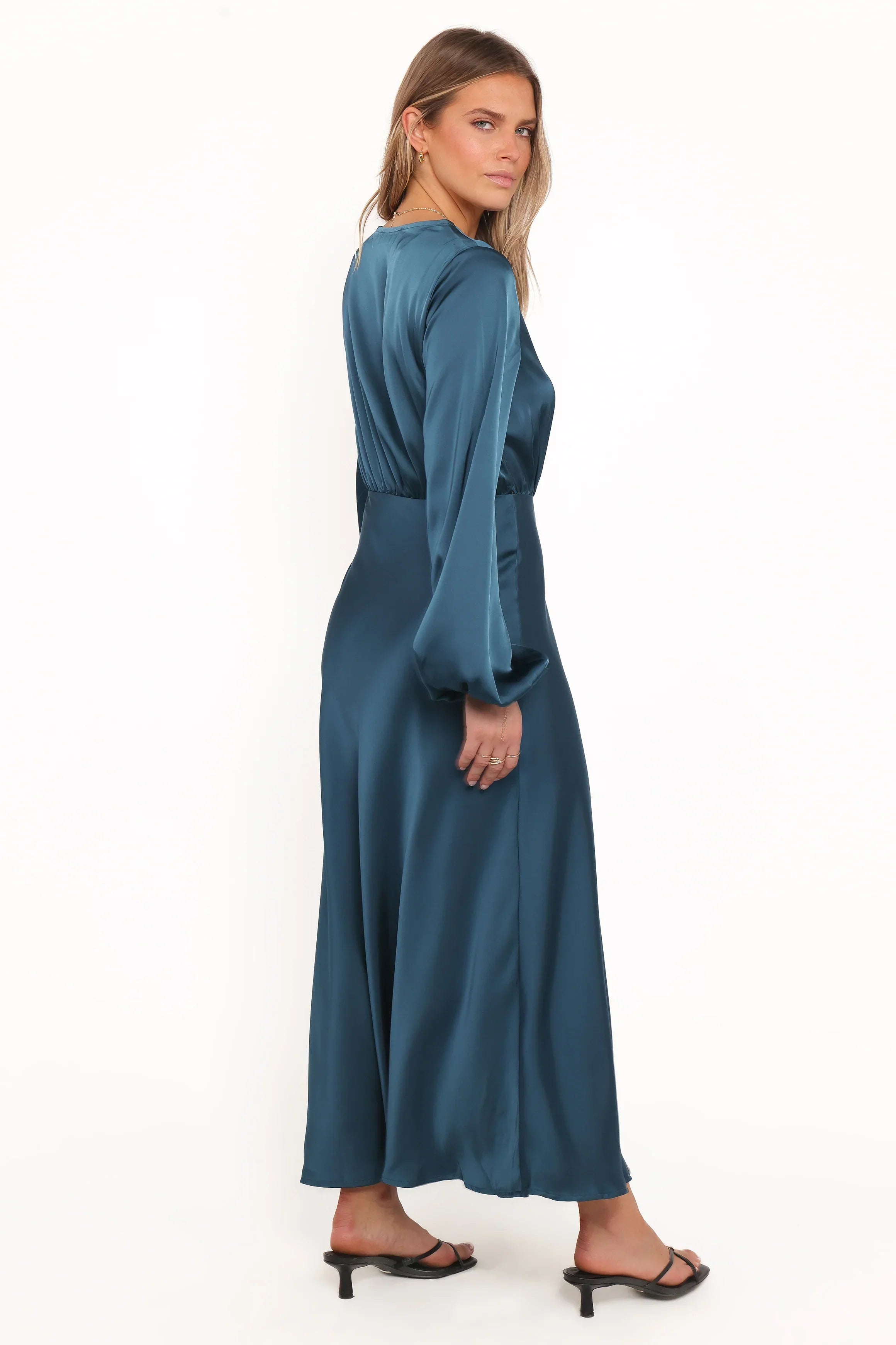 Robe midi à manches longues Remora - Bleu sarcelle