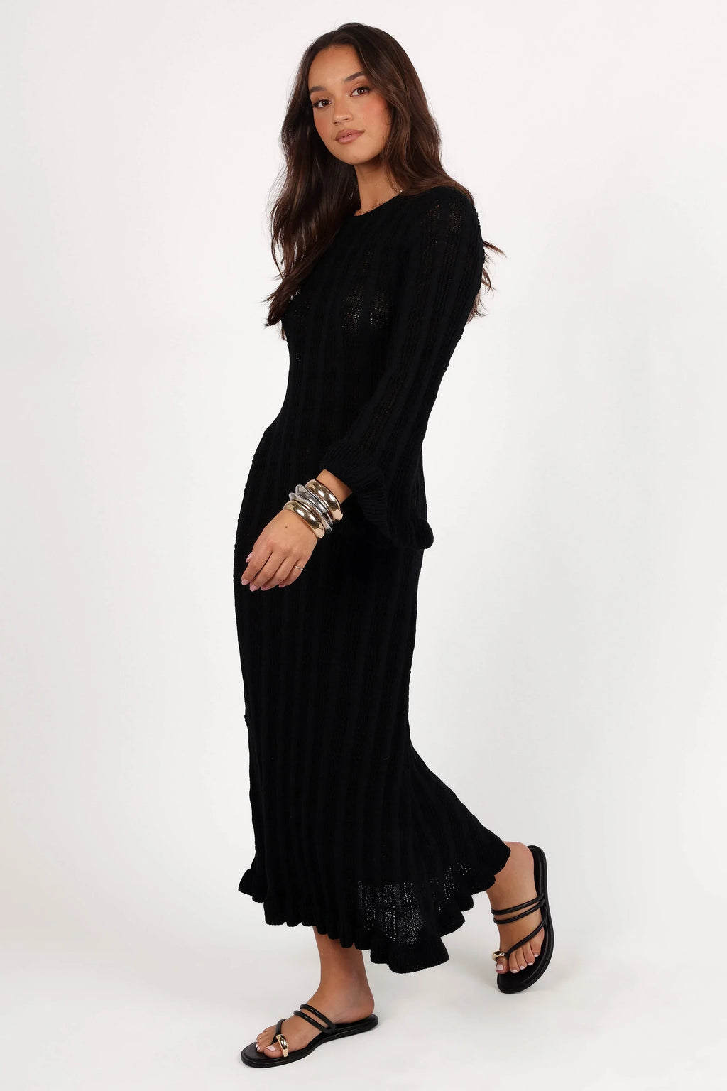 Robe longue Colter à manches longues - Noir