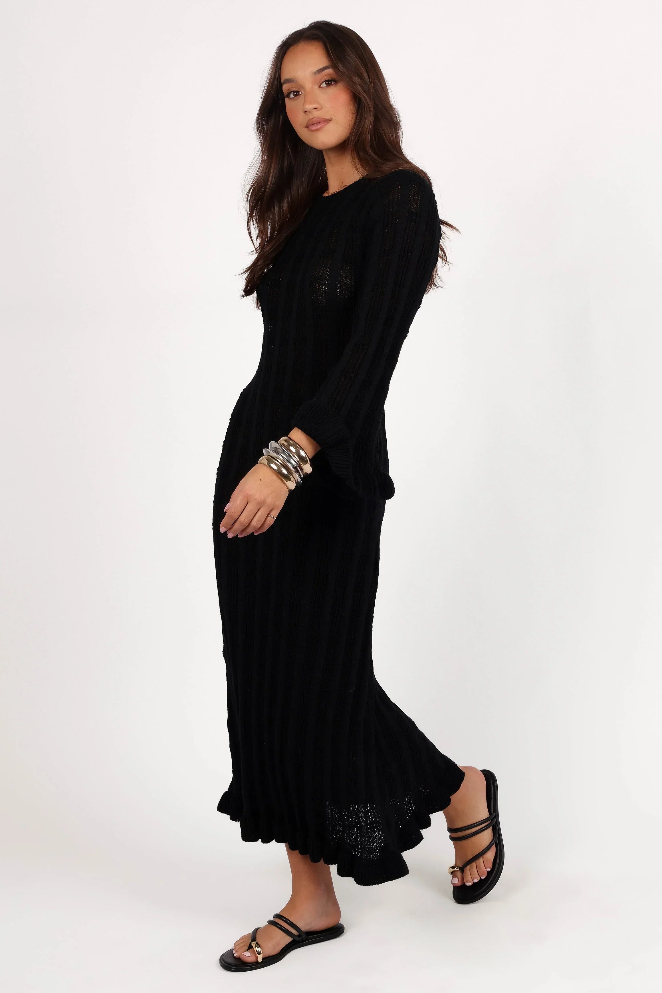 Robe longue Colter à manches longues - Noir