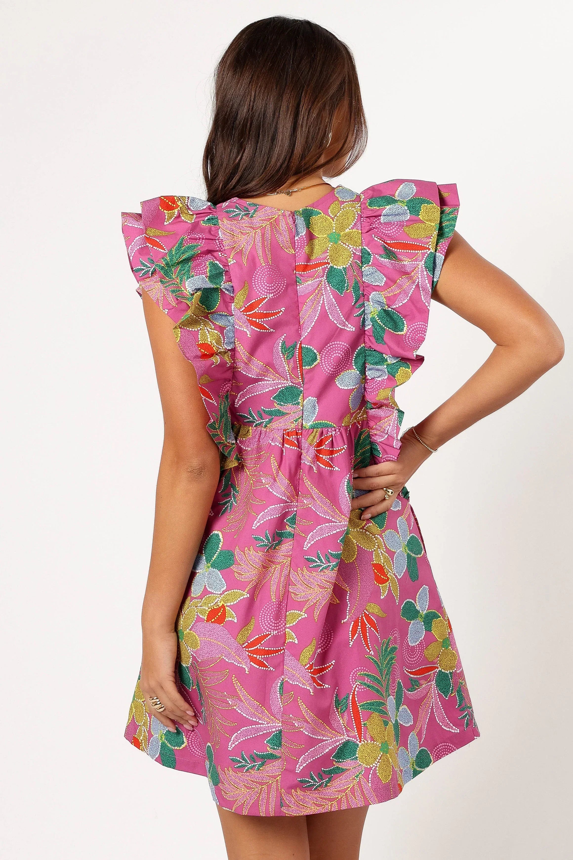 Mini-robe Odin à volants - Violet nacré