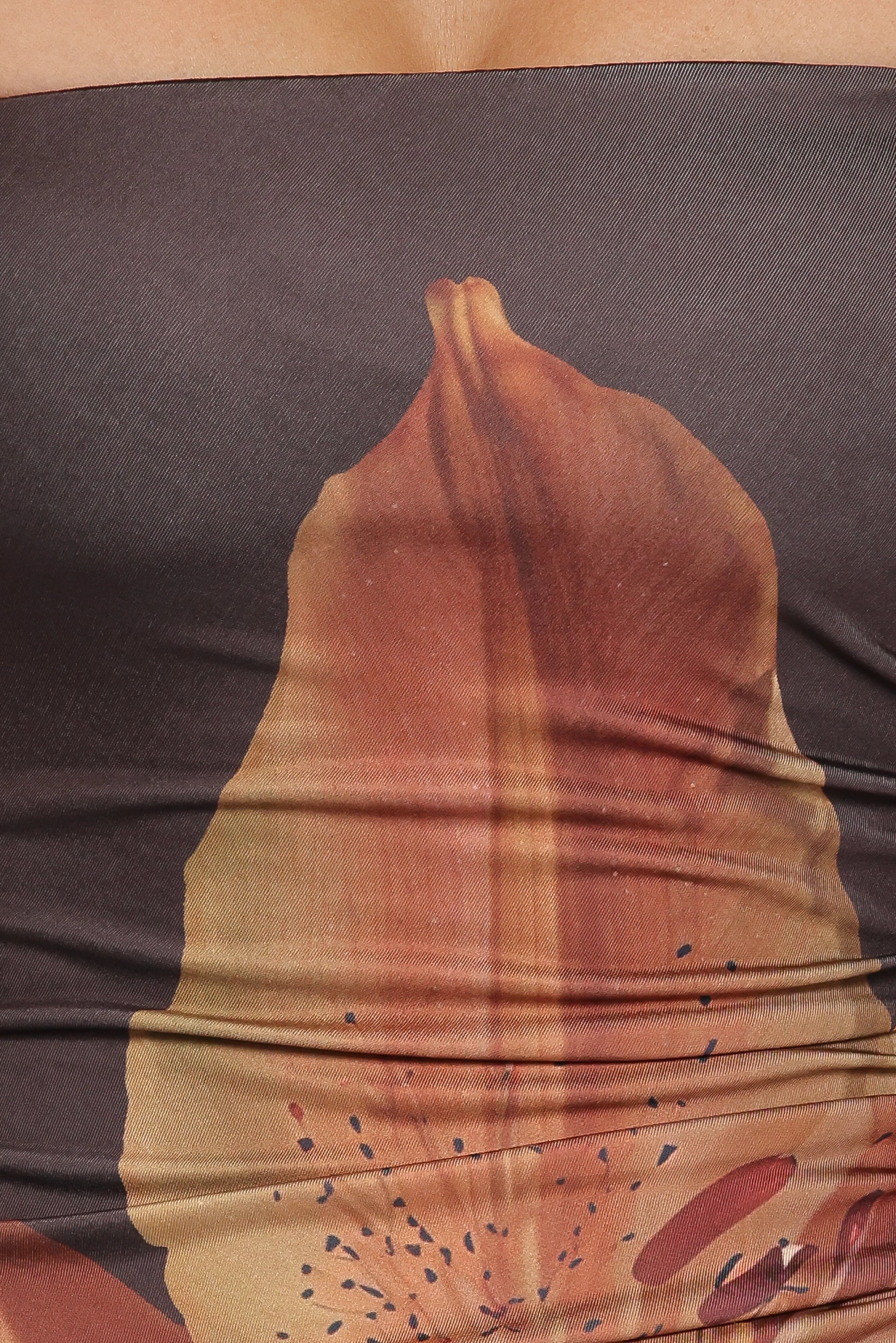 Robe longue Ginny sans bretelles - Marron