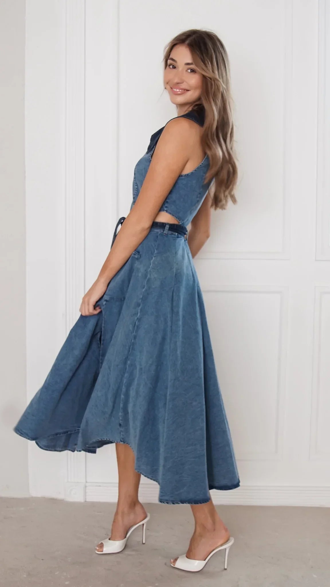 Althea Denim Midi Dress