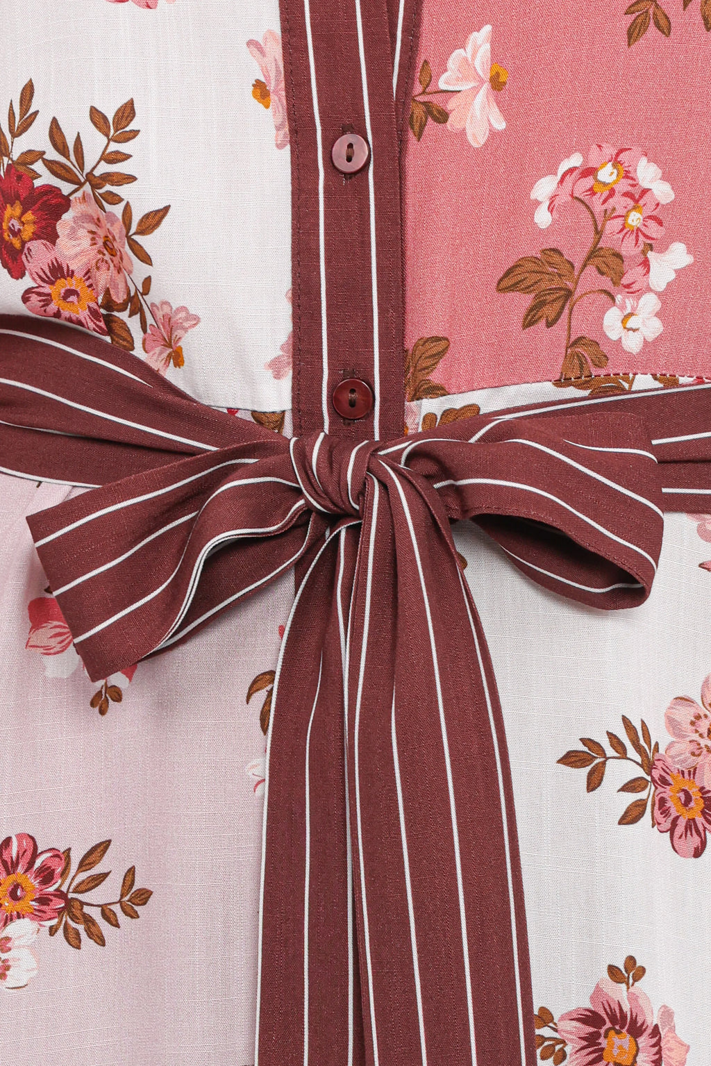 Robe midi longue à manches longues Maiden - First Blush