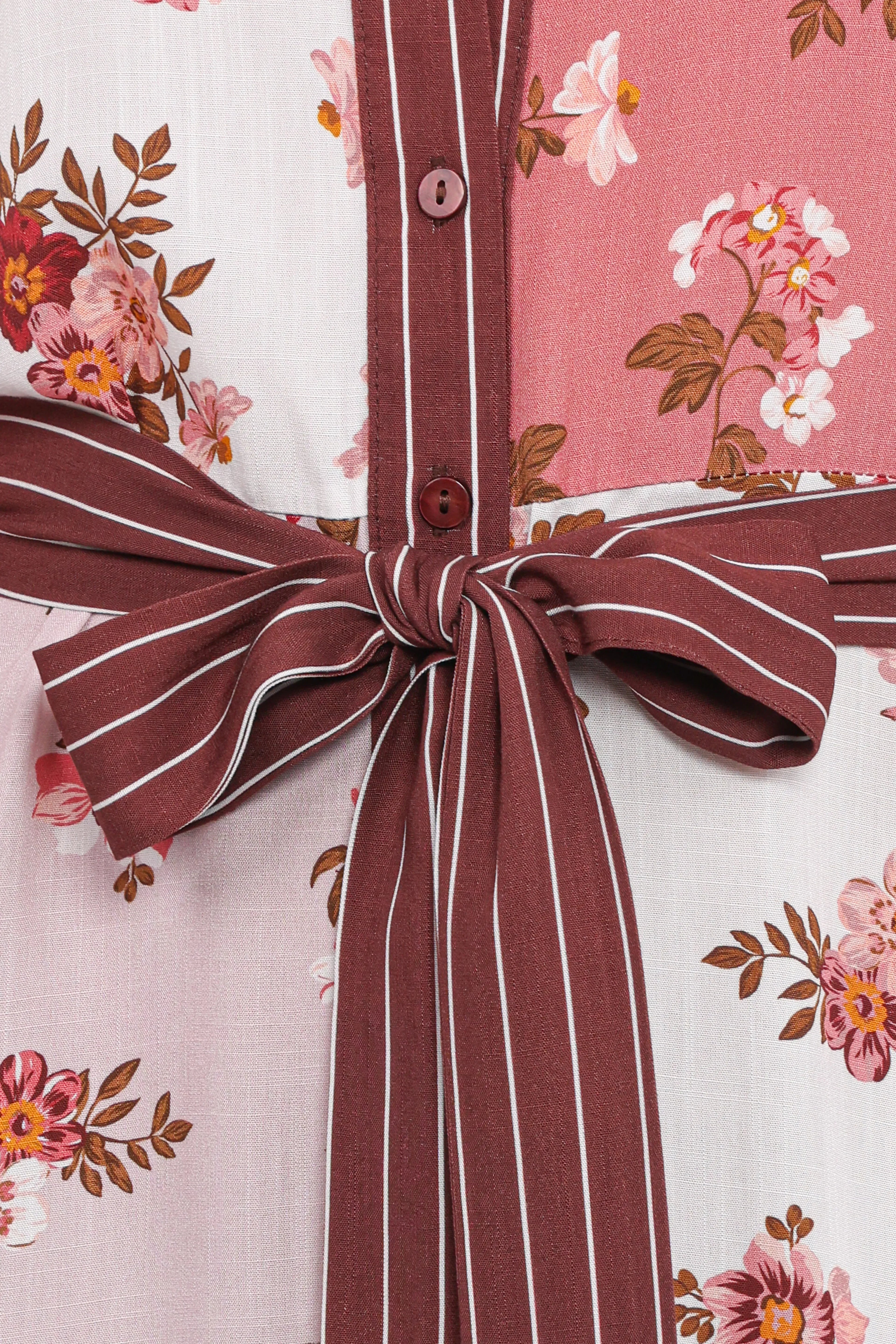 Robe midi longue à manches longues Maiden - First Blush