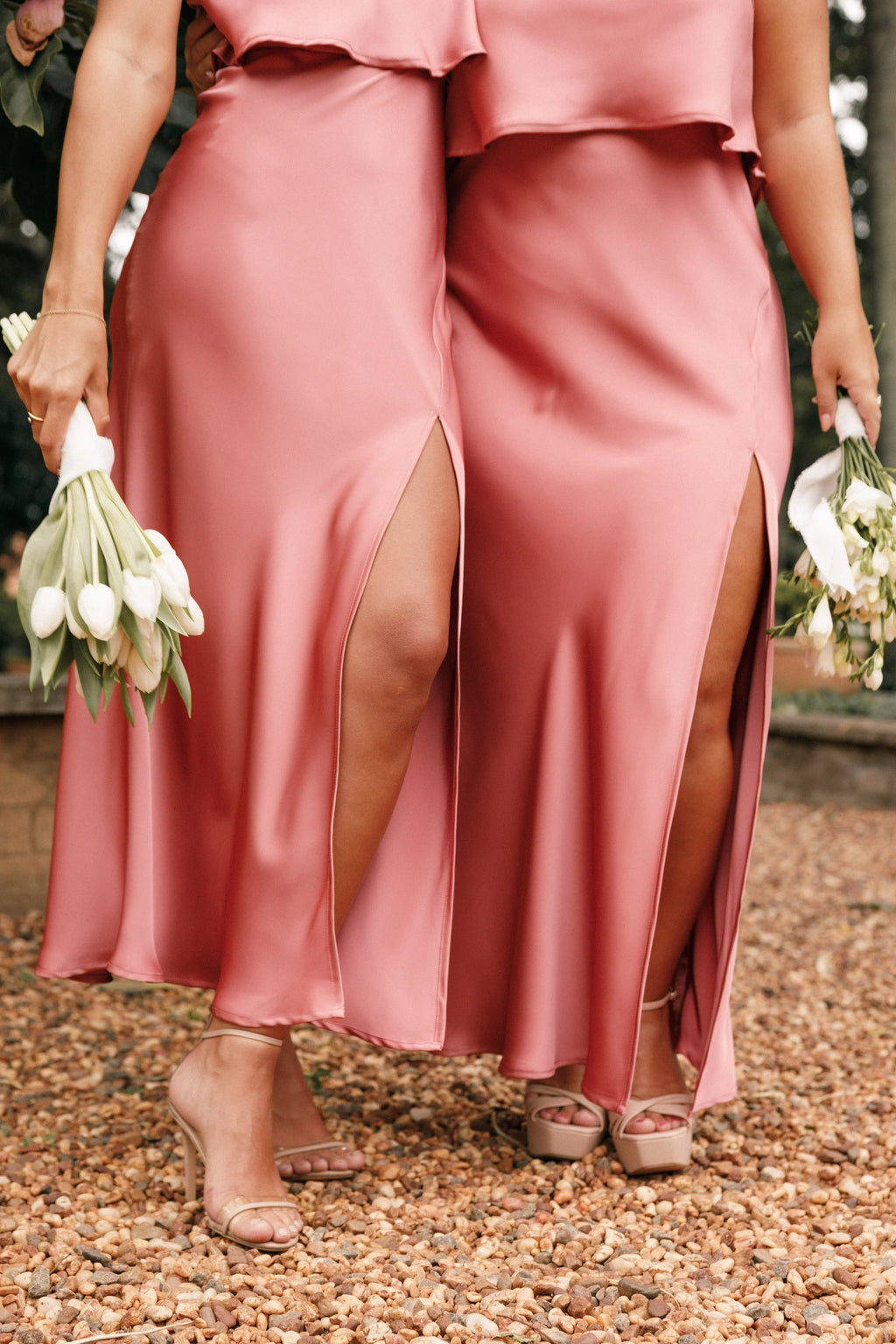 Robe midi bustier Vienna – Rose poudré