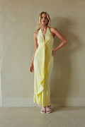 Robe longue drapée Cecelia Halter