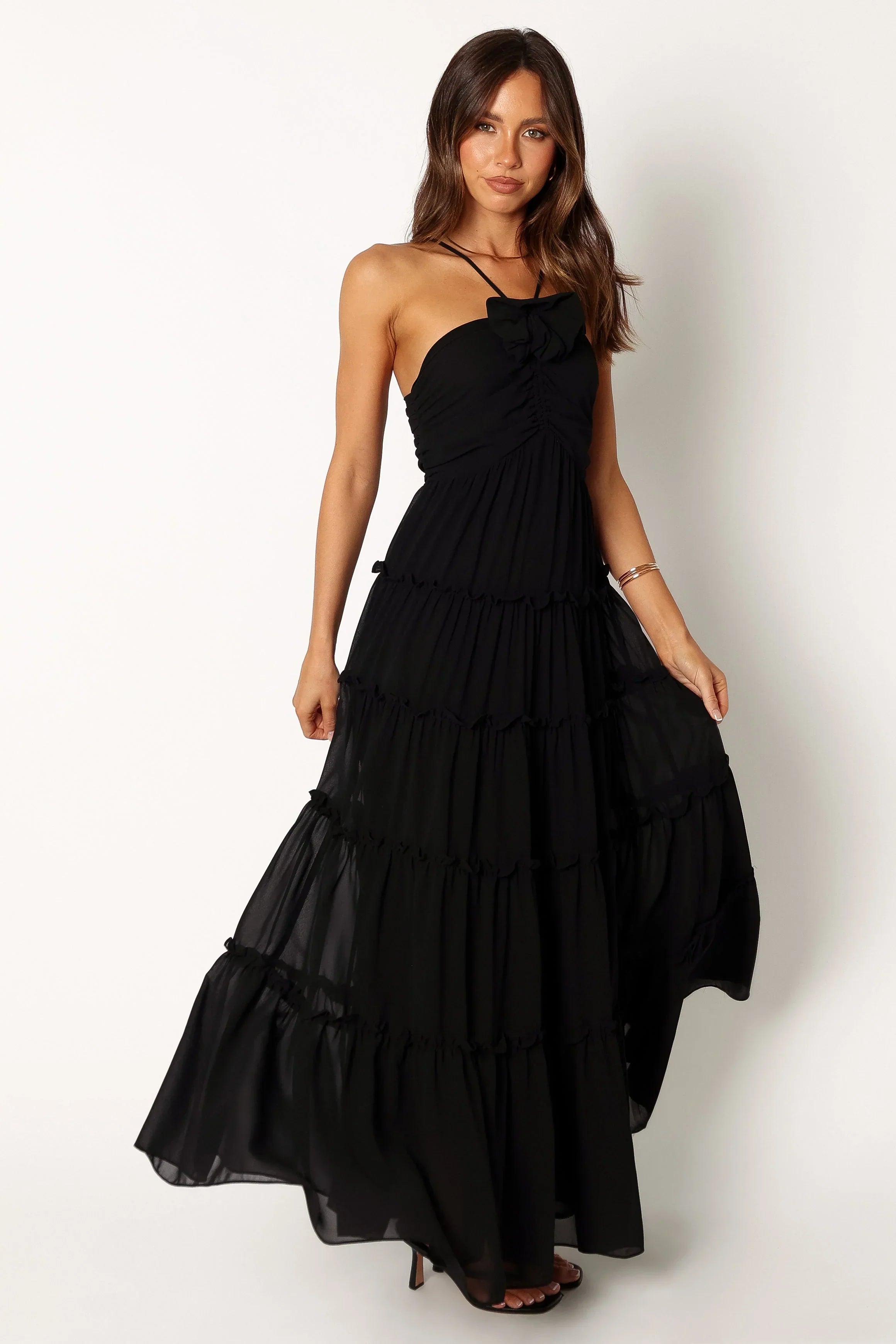 Robe longue Dottie Halterneck - Noire