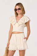 Margo Eyelet Pleated Shorts