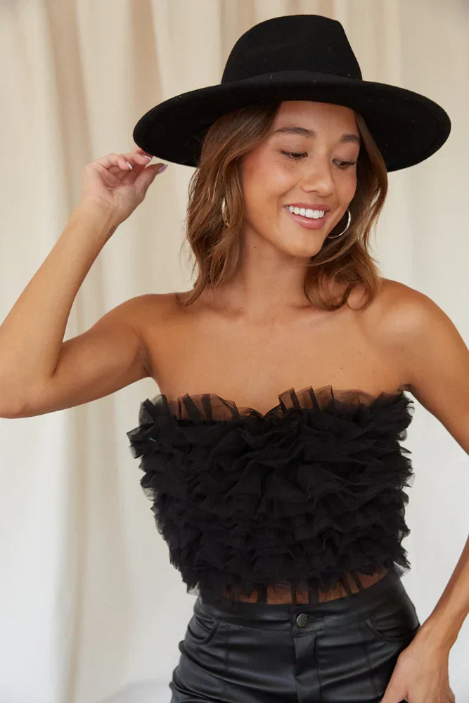 Zoe Tulle Frills Tube Top