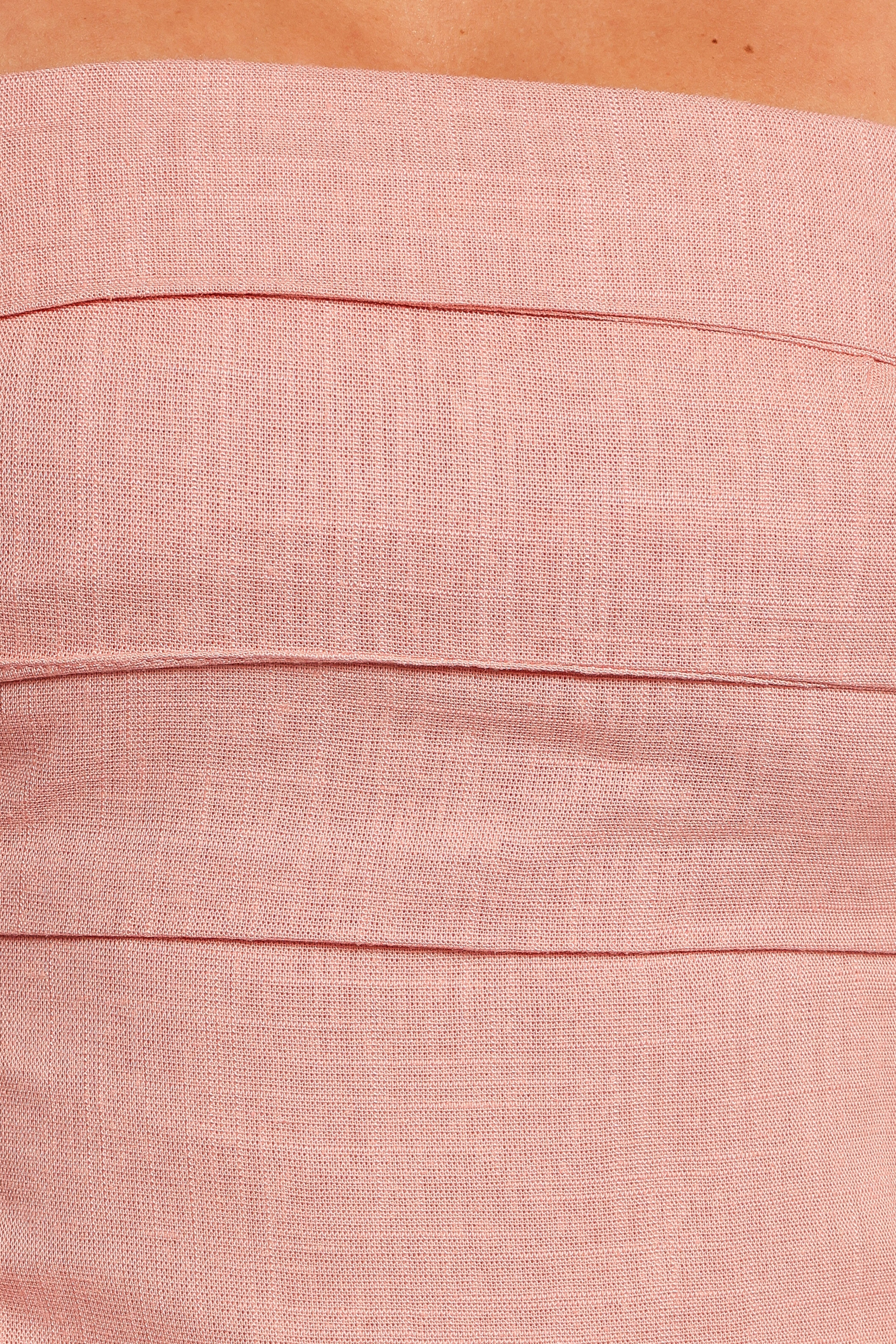 Robe midi à nouer sur les épaules Patterson - Rose poudré