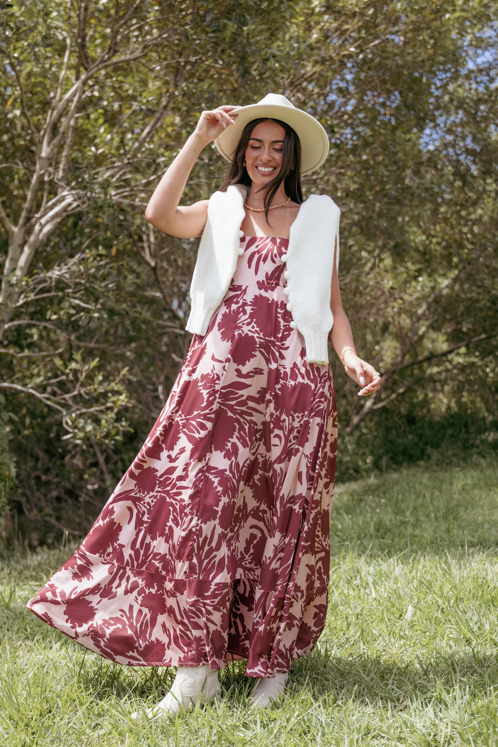 Robe longue Elanor - Bordeaux pâle