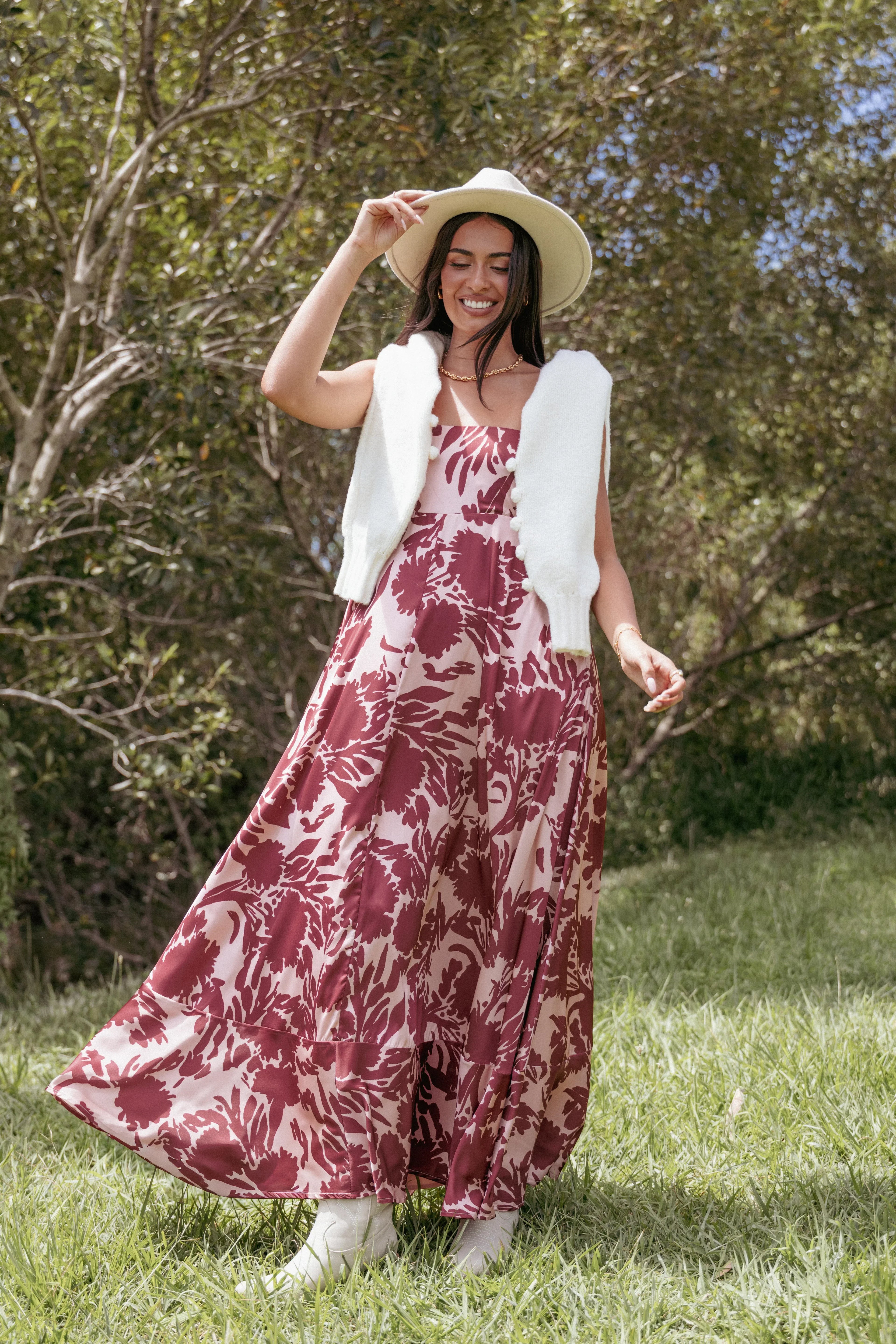 Robe longue Elanor - Bordeaux pâle