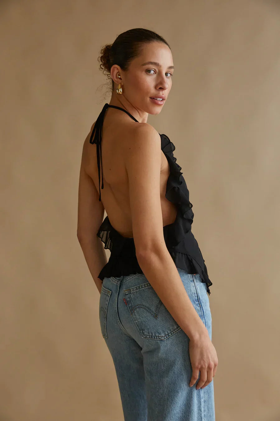 Top bustier en mousseline Claudia Rosette