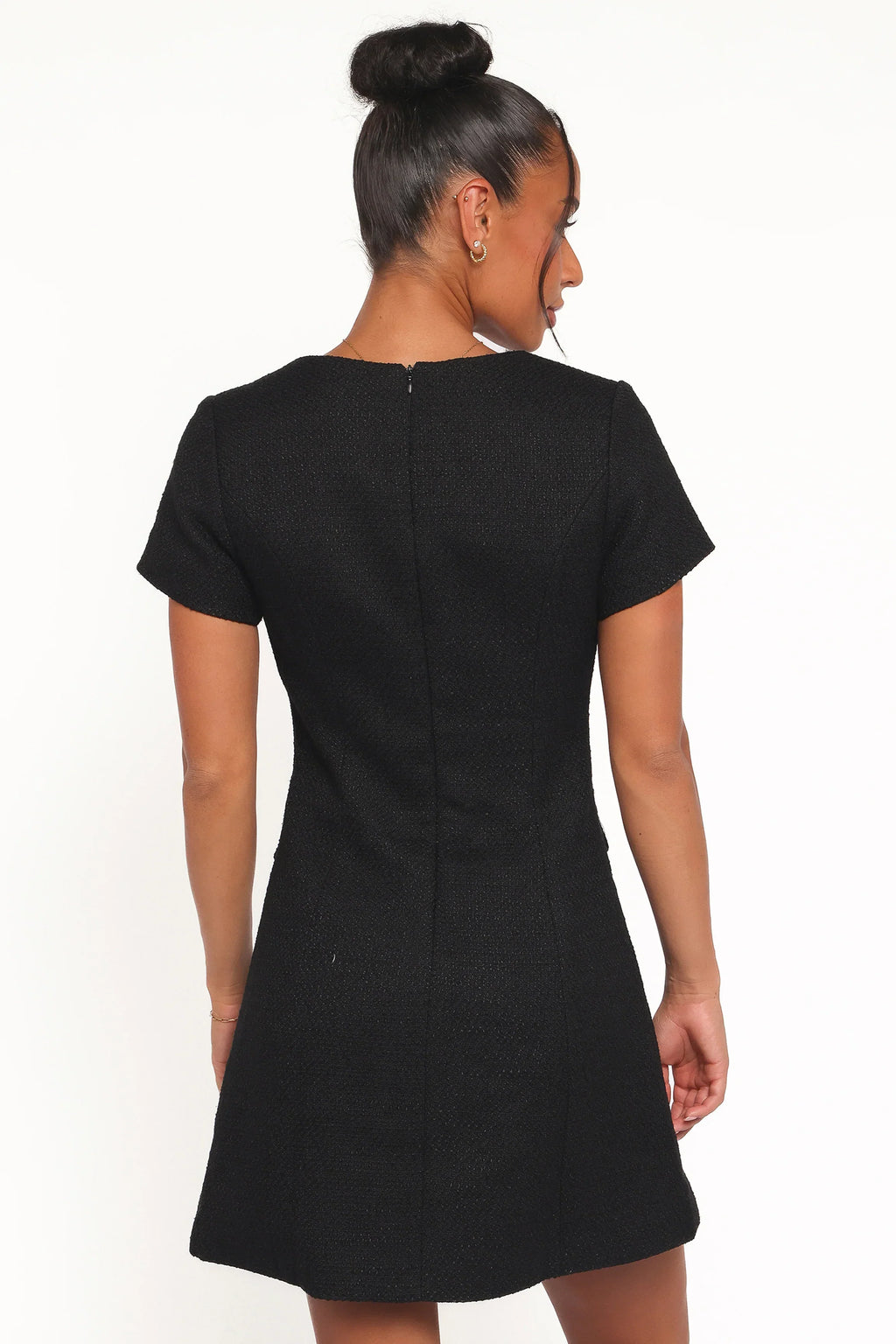 Sutton Mini Dress - Black Tweed