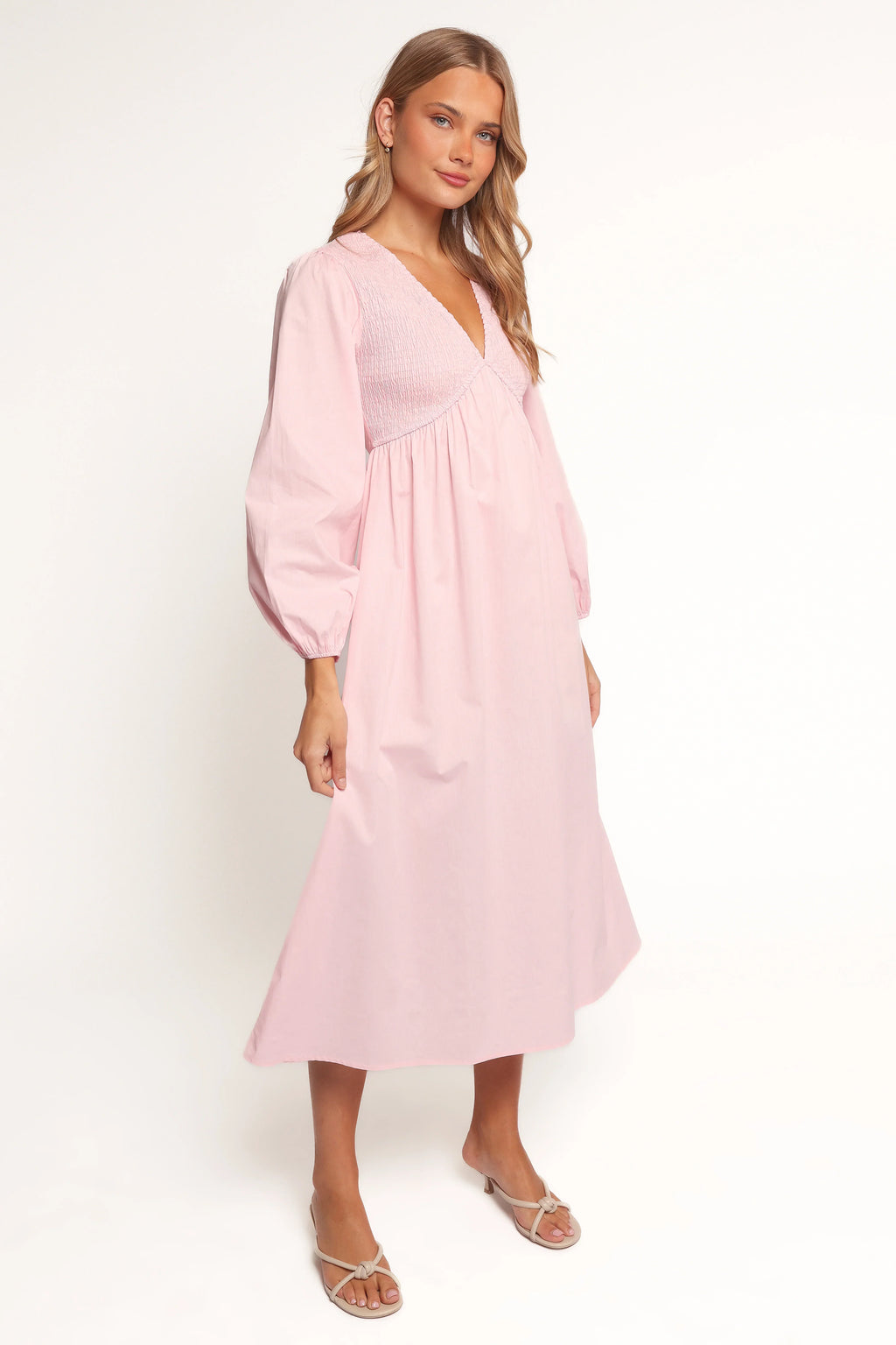 Robe longue Ilyana à manches longues - Rose