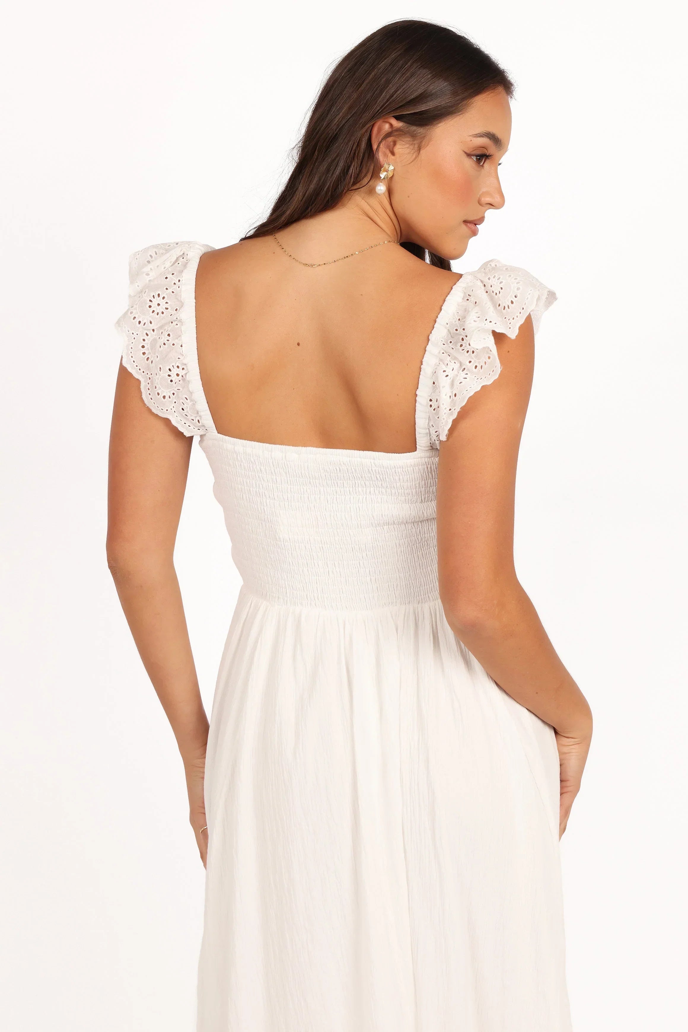 Robe mi-longue Webster – Blanc cassé