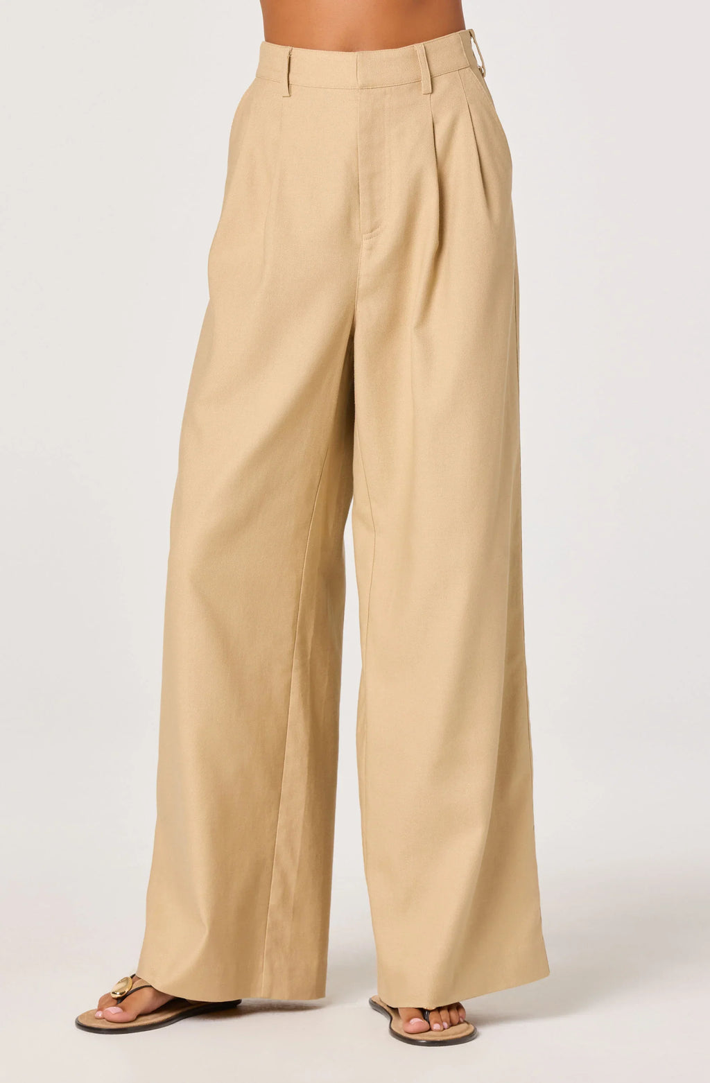 Pantalon large taille haute en lin Neha