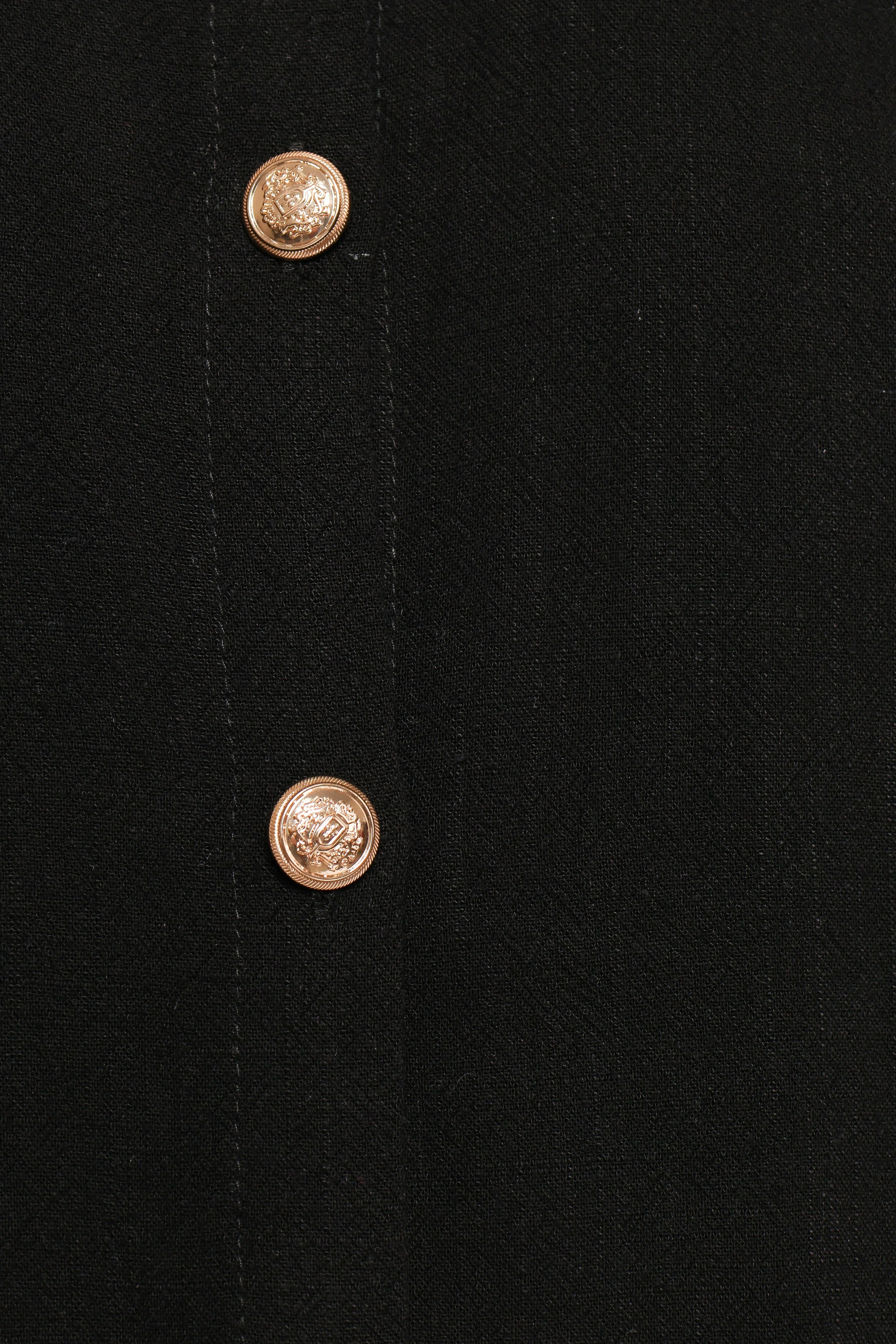 Robe boutonnée courte Velvette - Noire