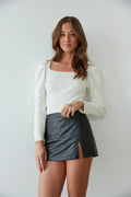 Mini-jupe-culotte Kourt en similicuir
