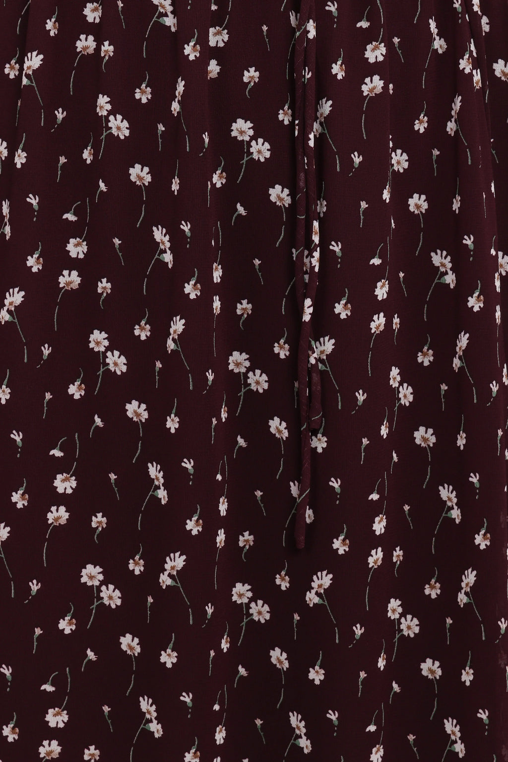 Robe longue Keziah à manches longues - Fleurie bordeaux
