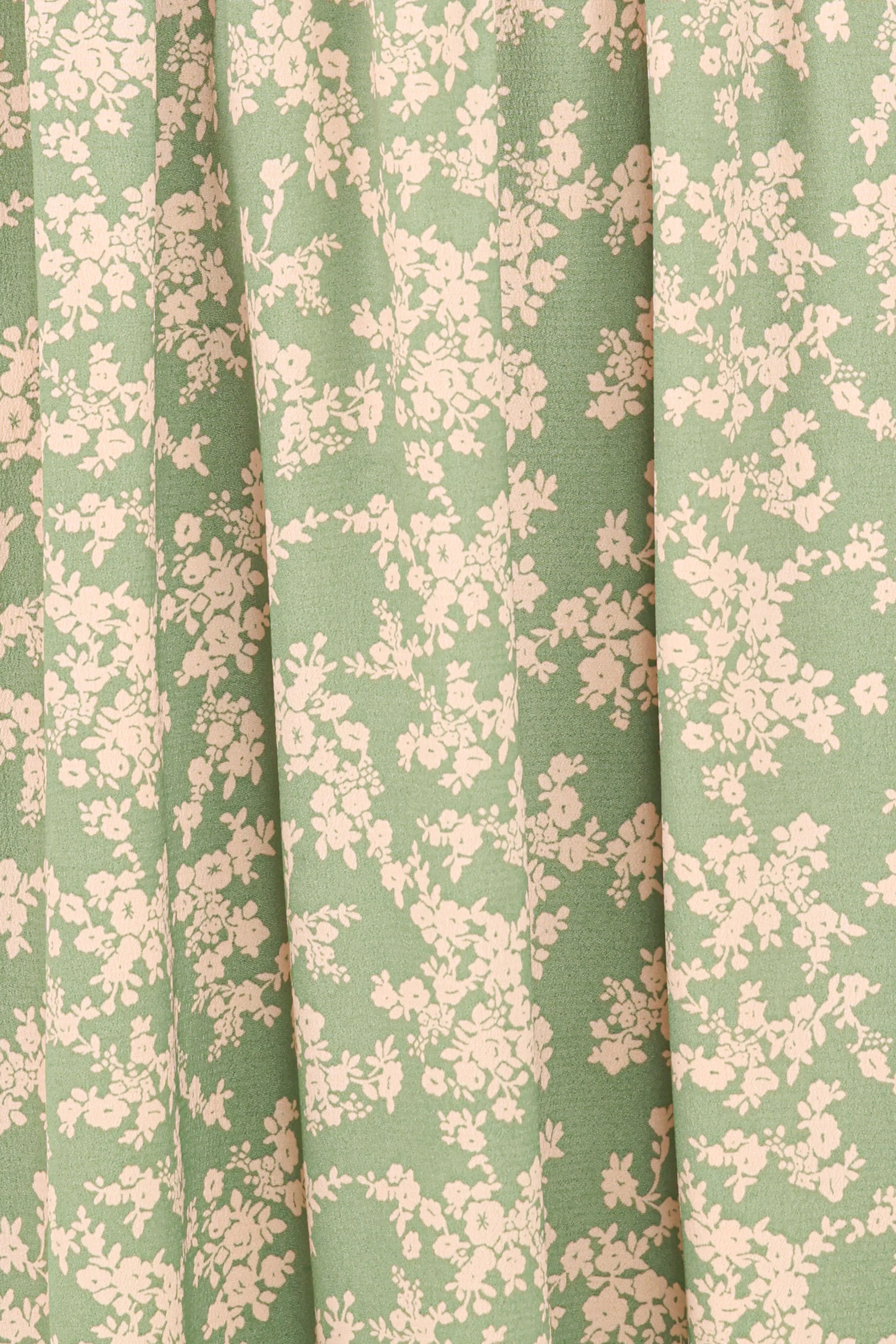 Robe midi Ashara à manches longues - Imprimé floral vert