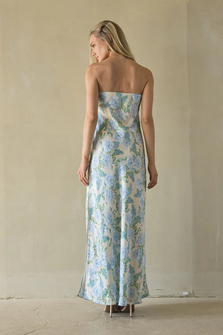 Jasmina Satin Floral Maxi Dress