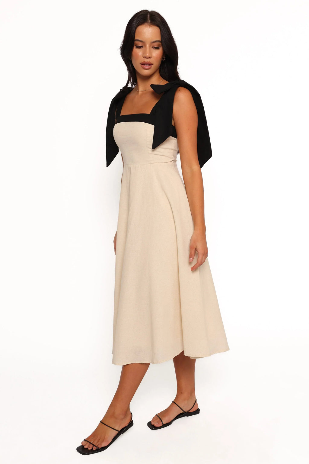 Robe midi Olinda - Noir avoine
