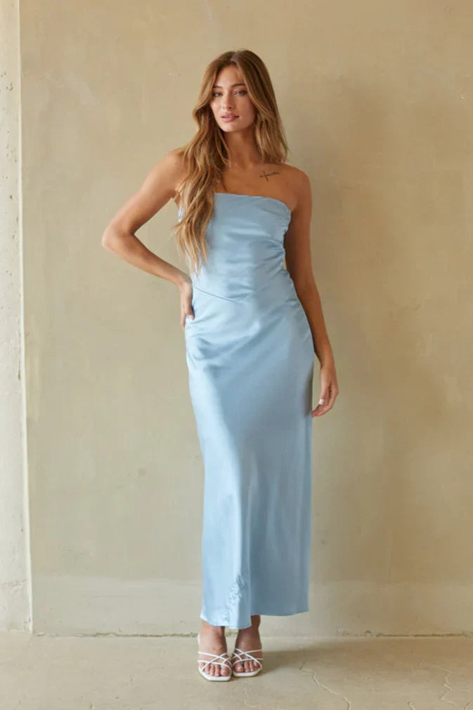 Robe longue en satin Romina