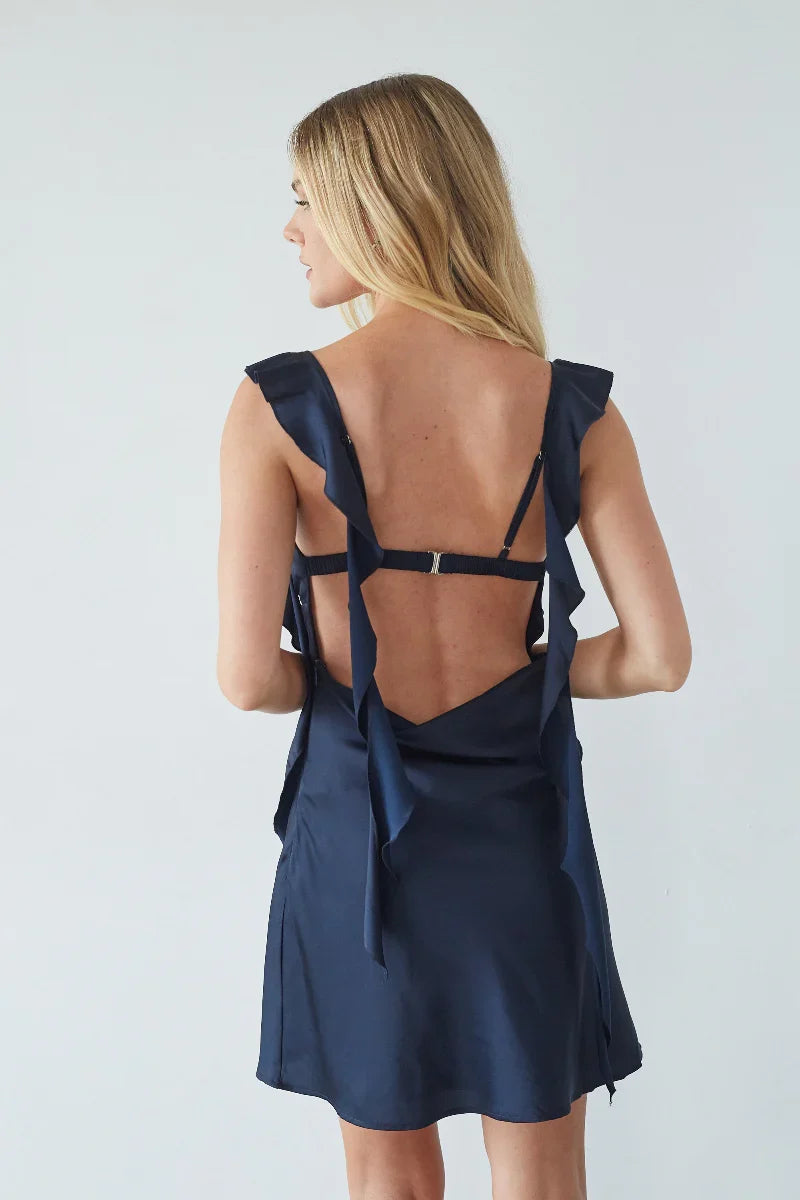 Mini-robe Scheana à bretelles volantées