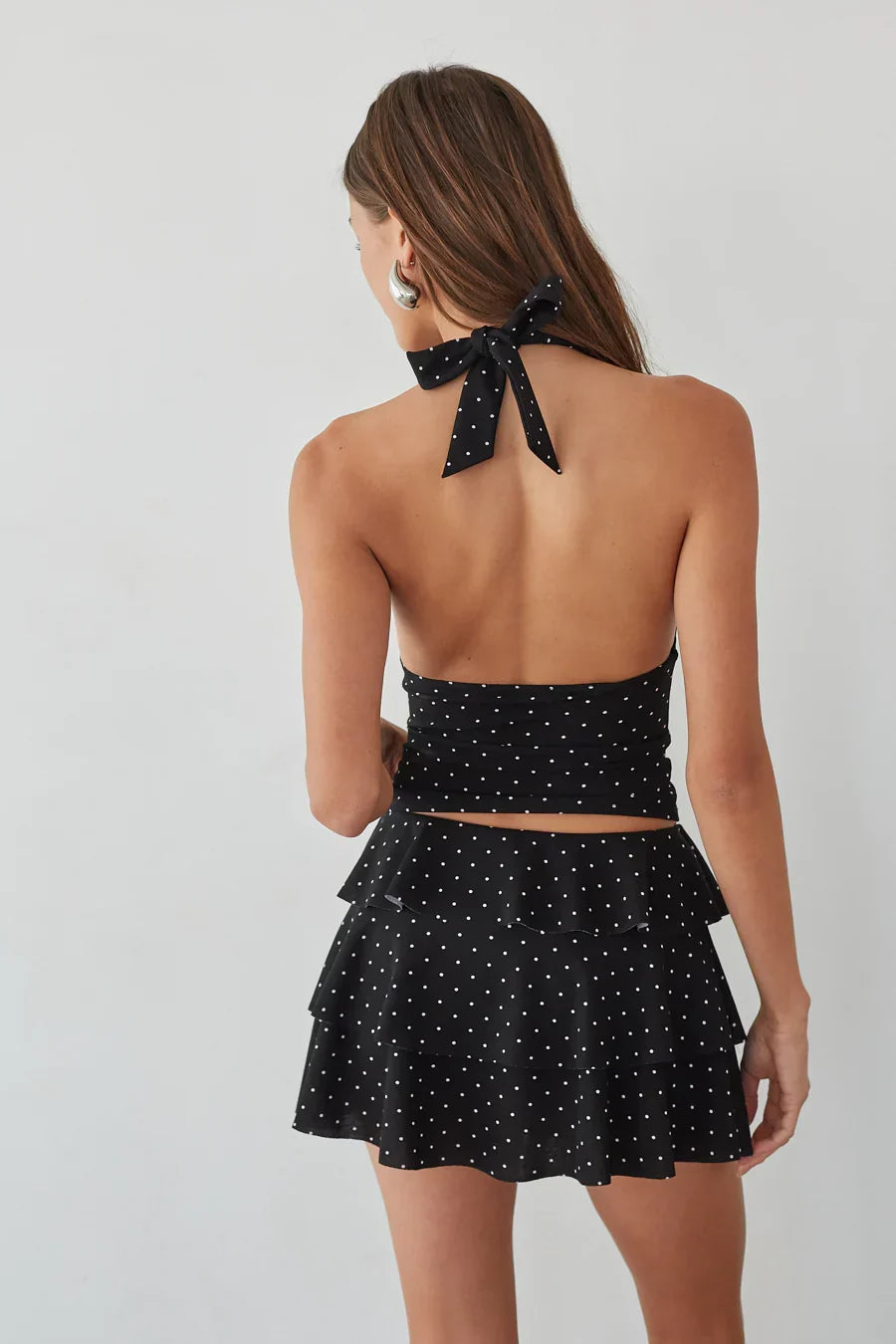 Mini-jupe short volantée à pois Gracie