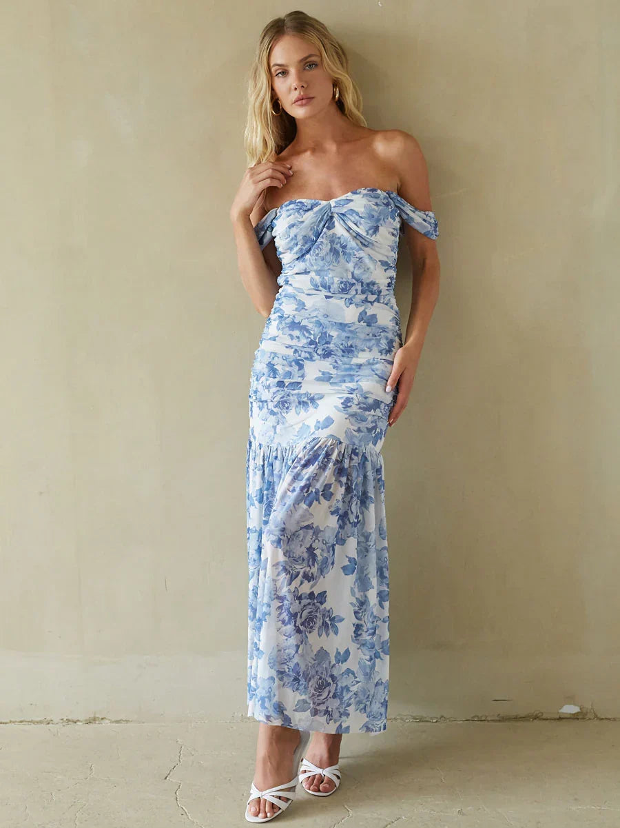 Robe longue froncée Tahlia
