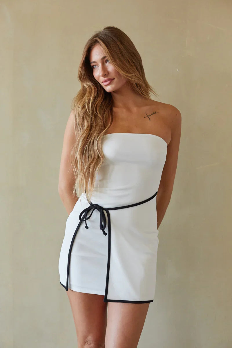 Robe courte Maisie contrastée