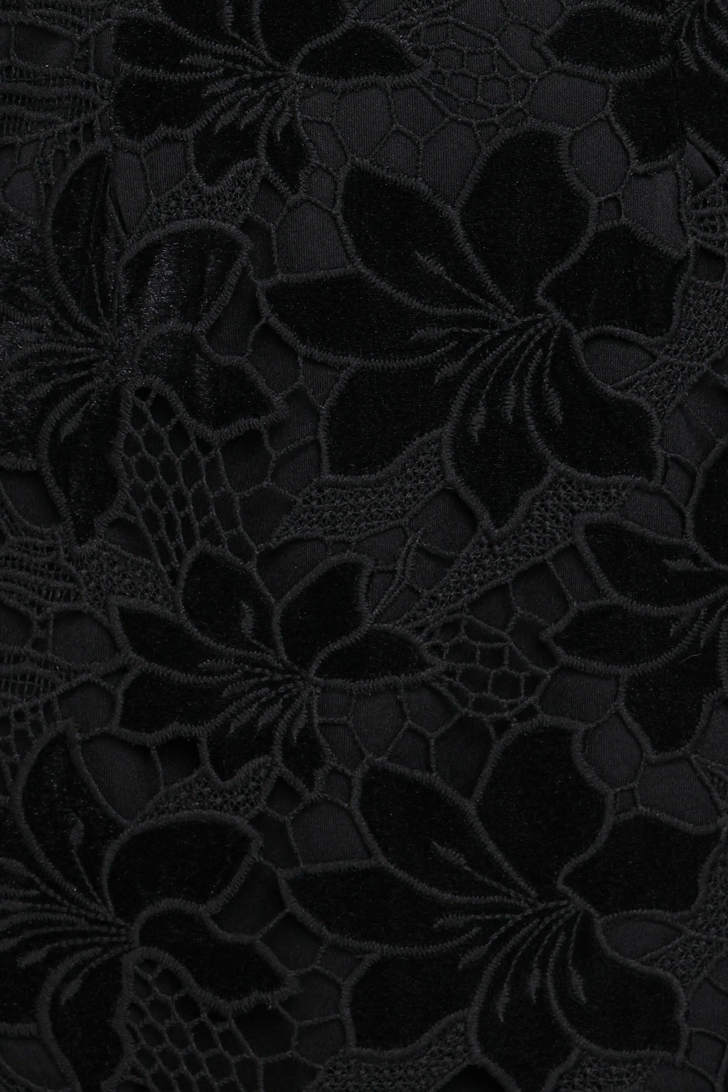 Mini-robe Cynthia en velours et dentelle - Noir