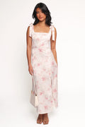 Robe midi Zane - Imprimé floral rose