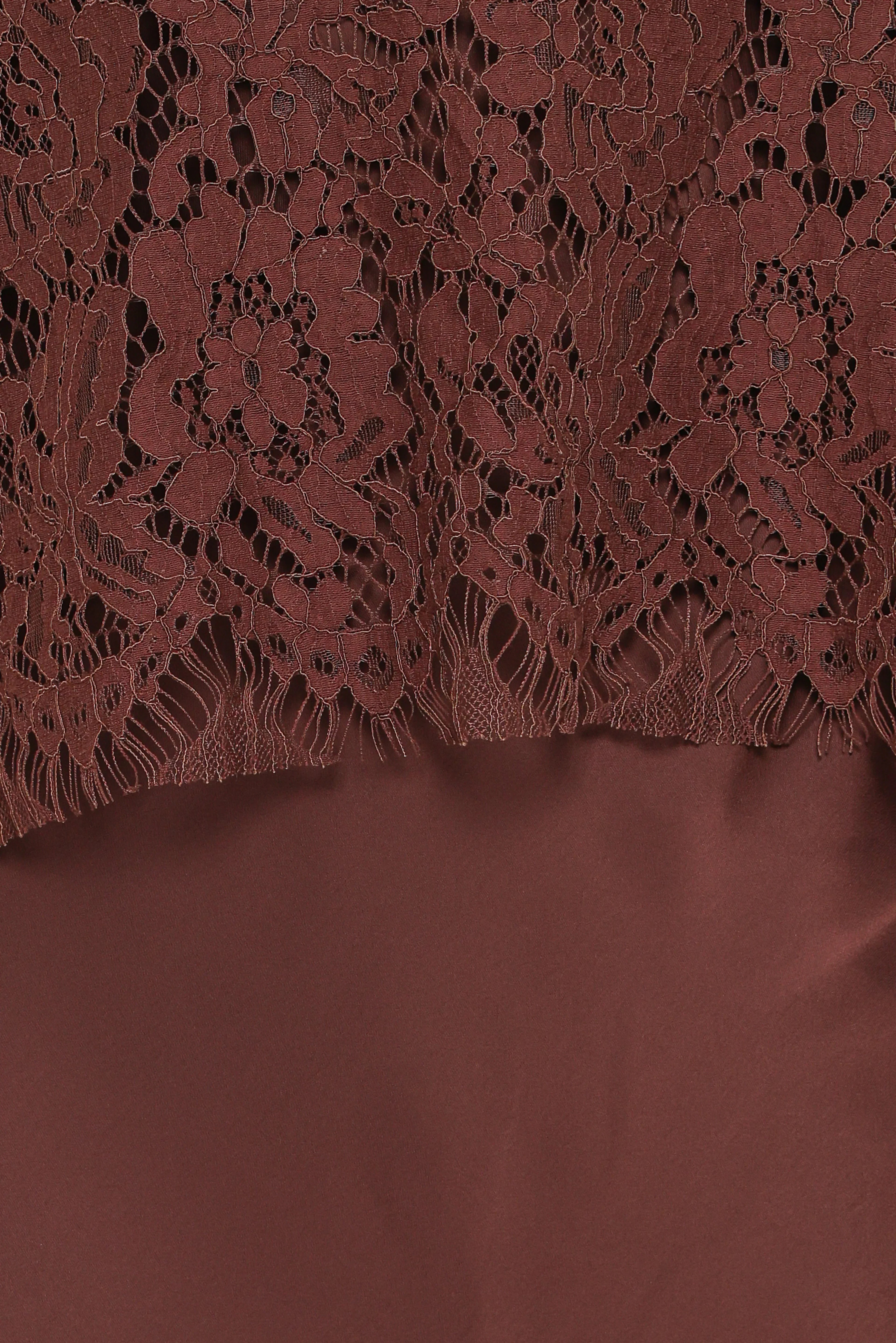 Robe longue sans bretelles Lelita - Marron