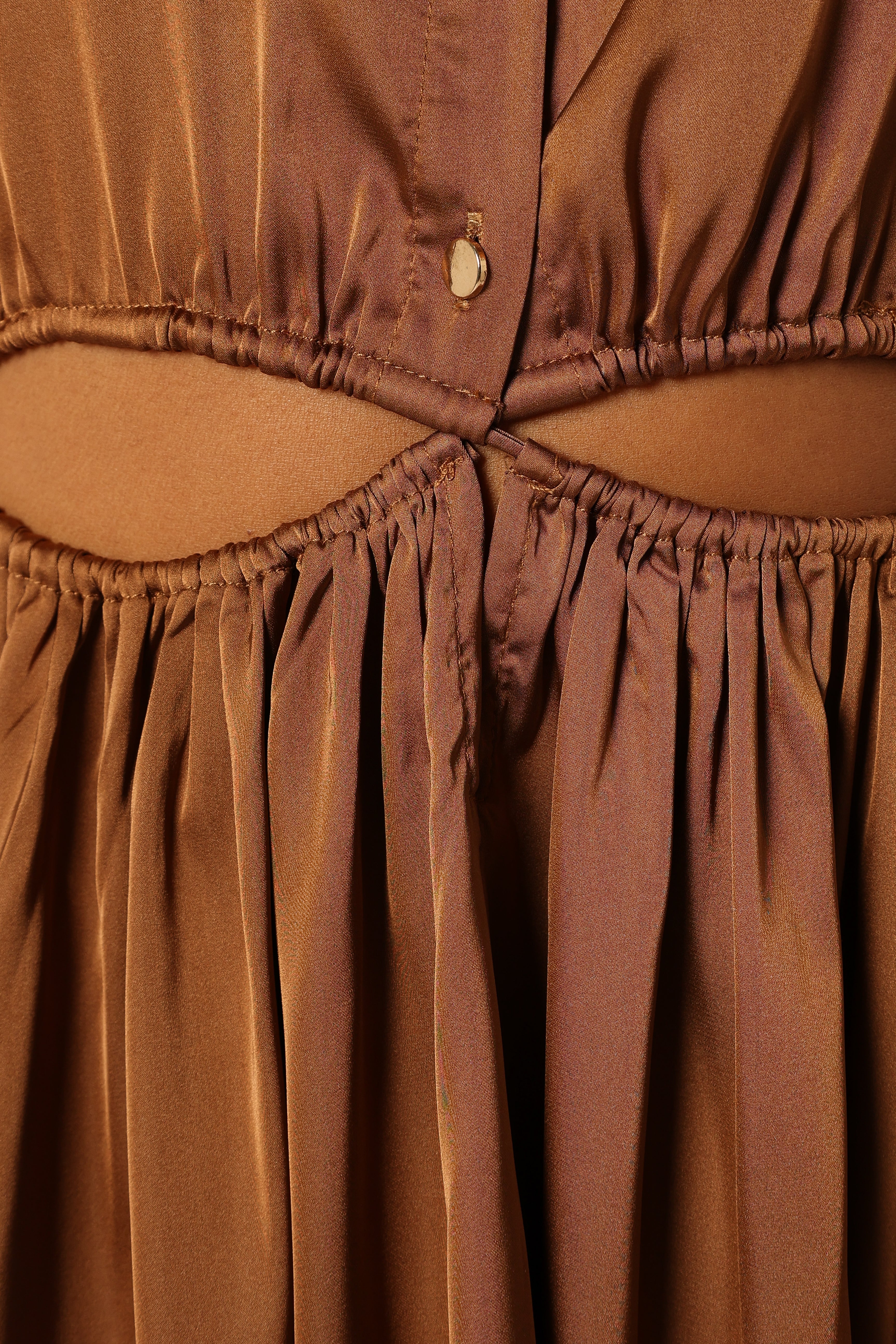 Robe midi manches longues Jett - Bronze