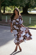 Robe longue Annabella - Coquelicots bleus