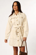 Robe courte en jean à manches longues Otto - Sable