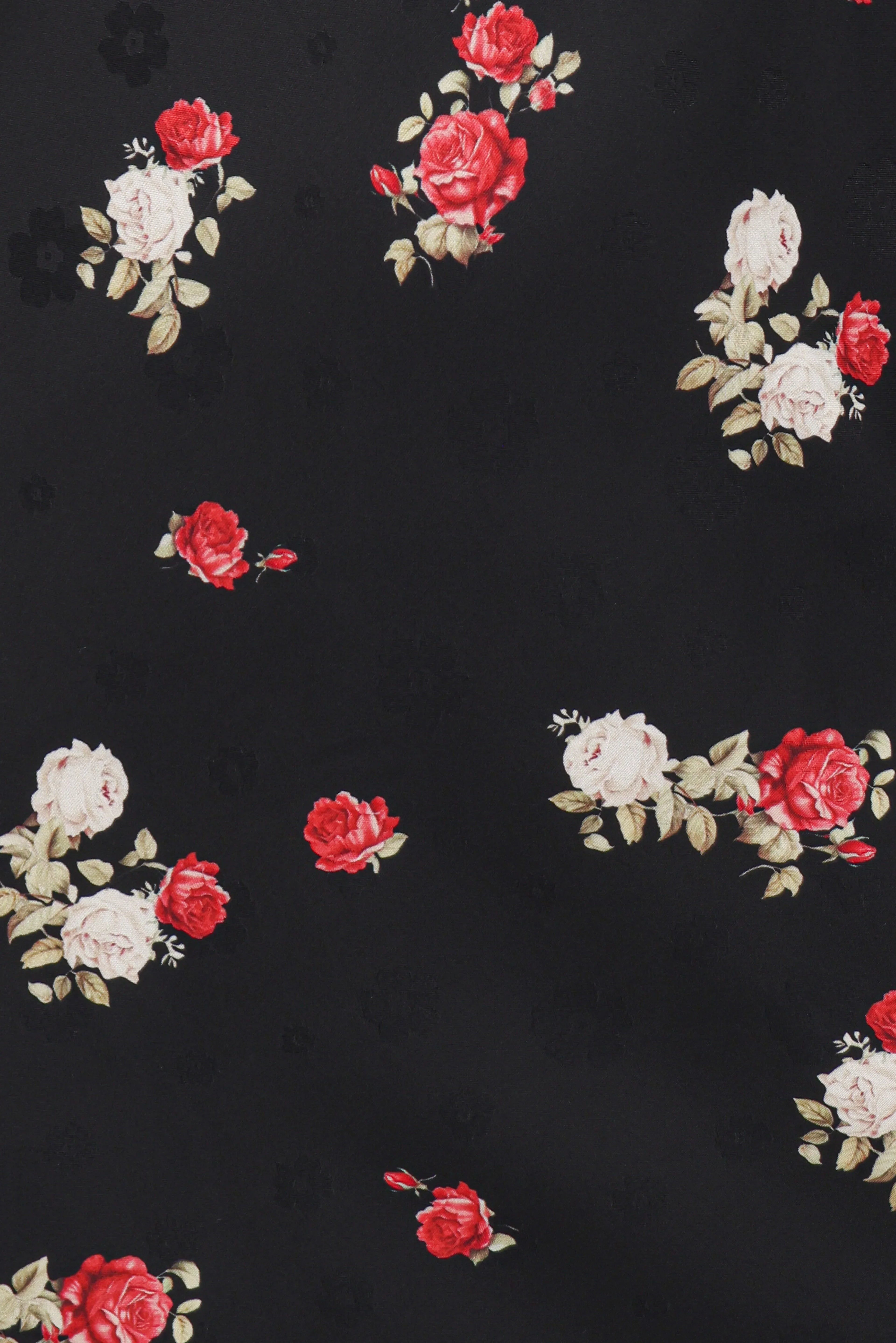 Robe longue Pauline à manches longues - Imprimé fleuri noir